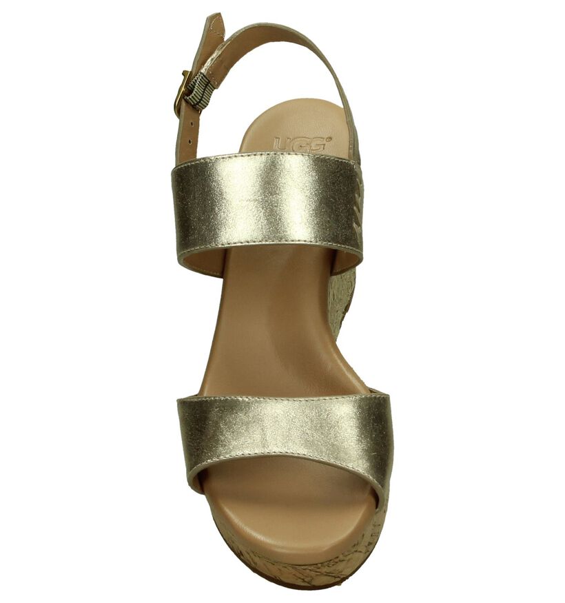 UGG Elana Gouden Sandalen met Sleehak, , pdp