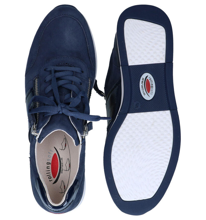 Gabor Rollingsoft Chaussures à lacets en Bleu en nubuck (287758)