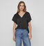 Vila Ellette Satin Zwarte Blouse voor dames (335461)