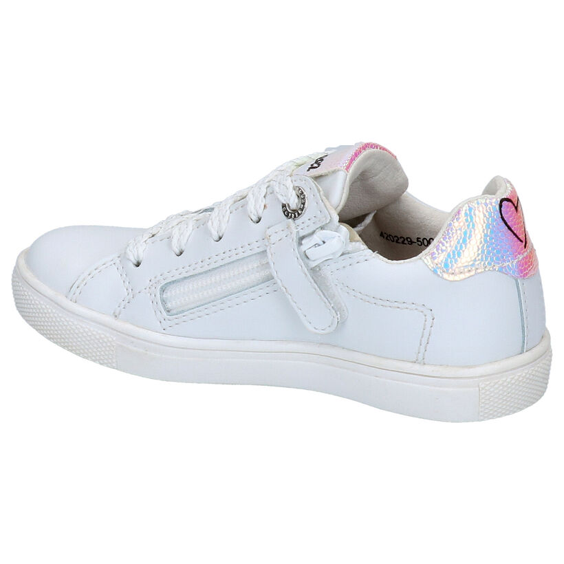 Braqeez Leigh Lowies Witte Lage Sneakers in leer (275291)