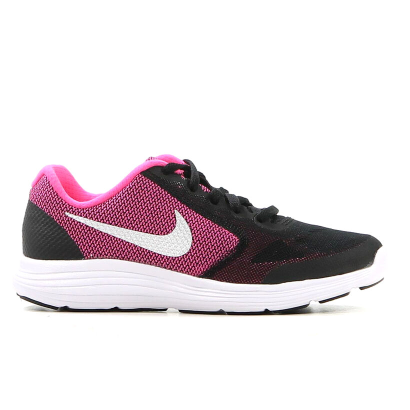 Nike Revolution 3 GS Zwart met Roze Runners in stof (211633)