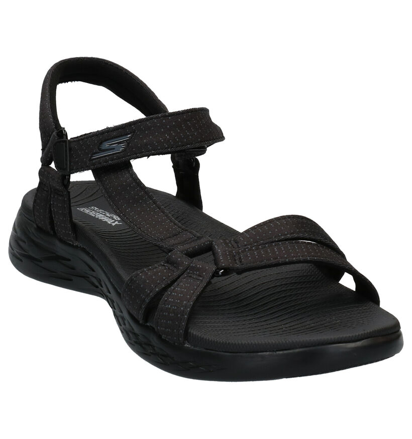 Skechers On The Go Zwarte Sandalen in stof (292189)