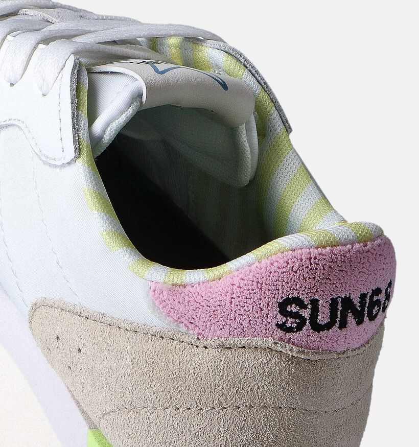 Sun68 Big Stargirl Spongee Logo Baskets en Blanc pour femmes (351706) - pour semelles orthopédiques