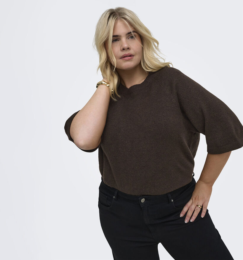 ONLY Carmakoma Simoni Donkerbruine Trui voor dames (378400)