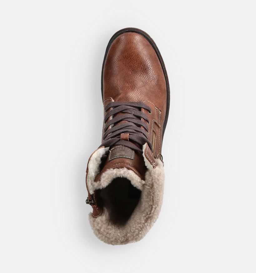 Mustang Bottines à talons en Cognac pour femmes (363711)