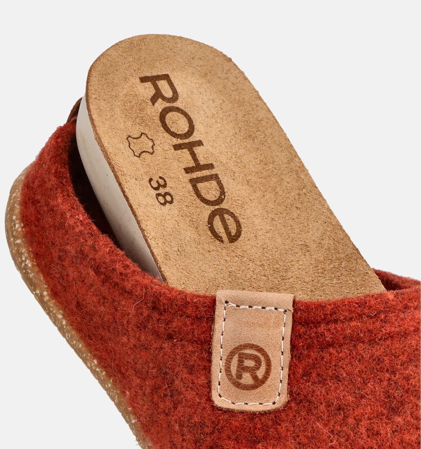 Rohde Donkeroranje Pantoffels voor dames (380035) - geschikt voor steunzolen
