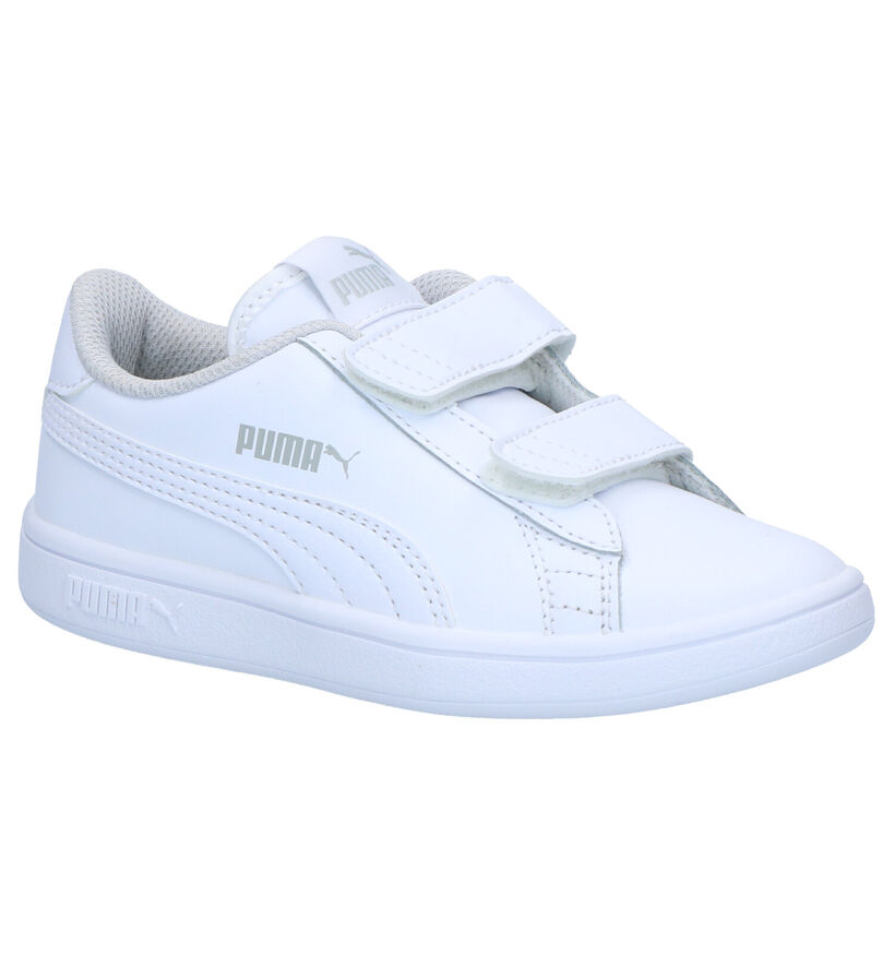 Puma Smash Baskets en Blanc en cuir (265647)