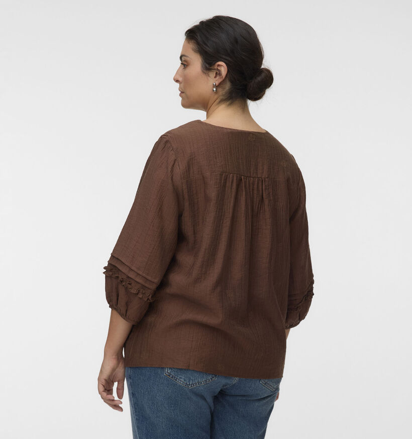 Vero Moda Curve Leslie Donkerbruine Blouse voor dames (378111)