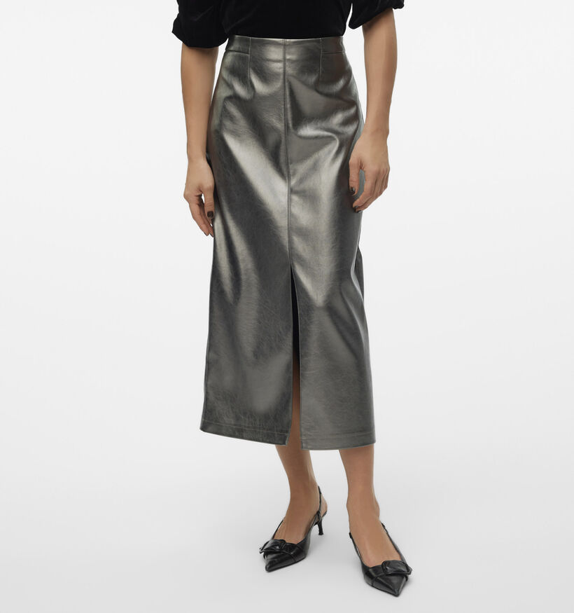 Vero Moda Camilla Jupe mi-longue en Gris pour femmes (349062)