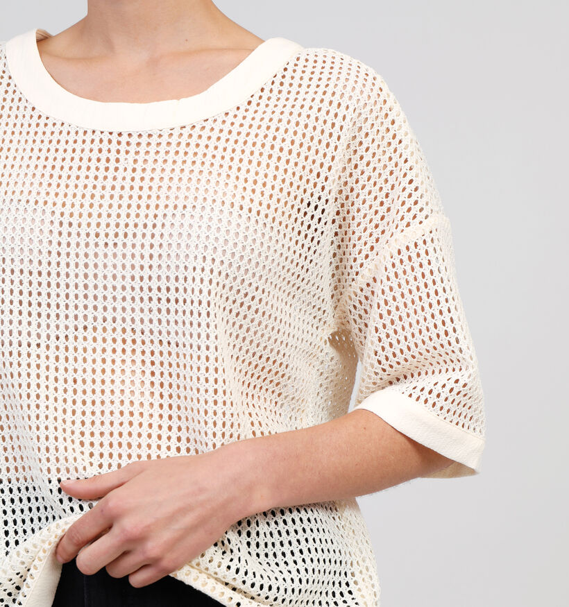 Vila Schamin T-shirt en Écru pour femmes (354075)