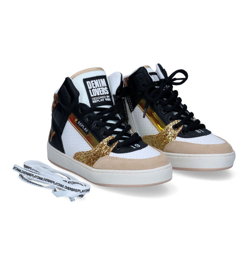 Replay Cobra Baskets en Noir en cuir (306517)