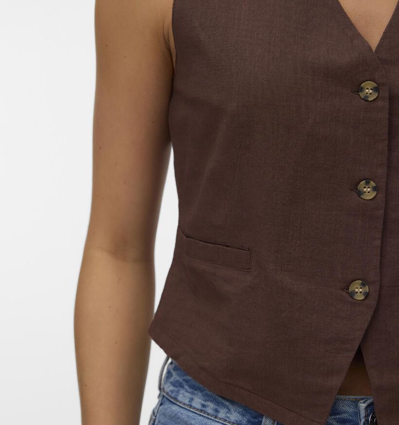Vero Moda Caia Donkerbruine Mouwloze Blazer voor dames (374958)