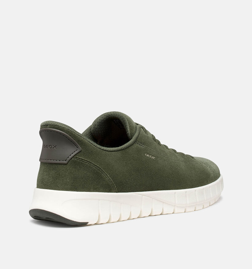 Geox Flextrid Kaki Veterschoenen voor heren (369120) - geschikt voor steunzolen