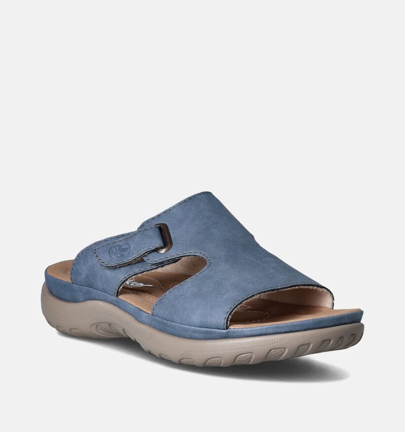 Rieker Nu-pieds plates en Bleu pour femmes (354989)