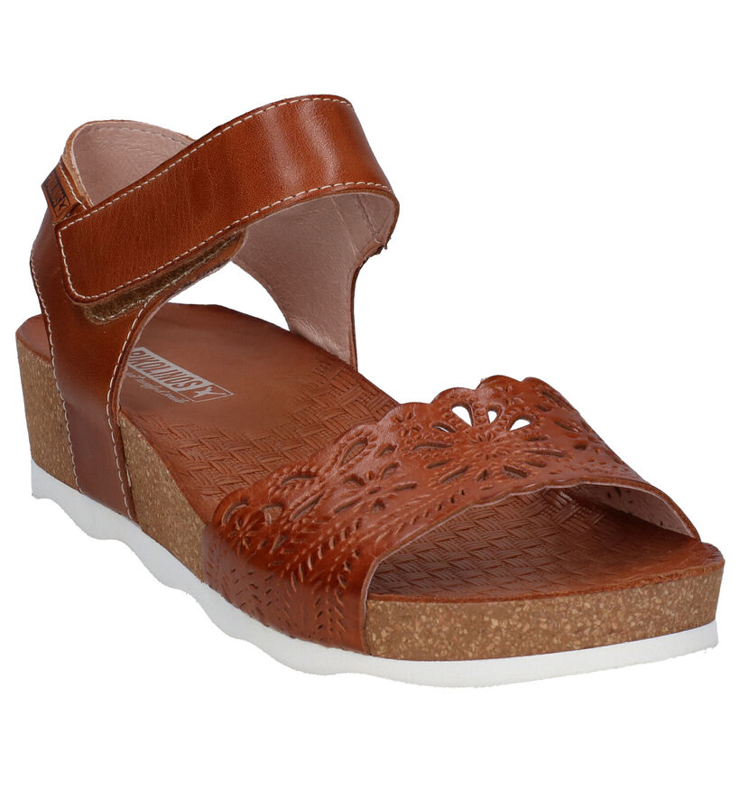 Pikolinos Mahon Cognac Sandalen in leer (289254)