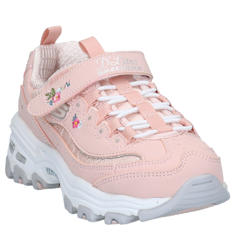 Skechers D'Lites Roze Sneakers in stof (263916)