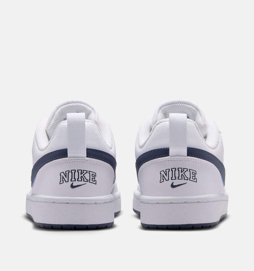Nike Court Borough Low Witte/Blauwe Sneakers voor jongens (377284)