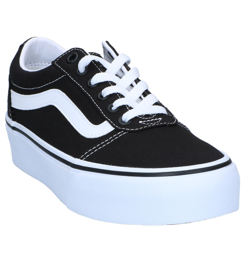 Vans Ward Platform Baskets de skate en Noir pour femmes (317792)