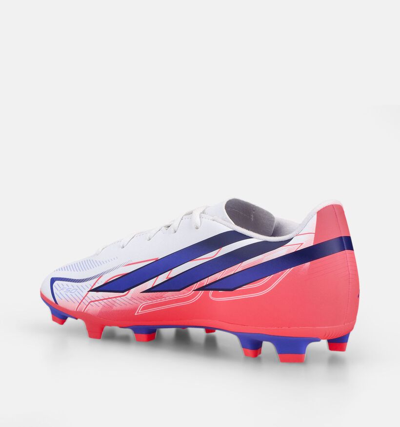 adidas F50 Hyperfast Club Witte/Paarse Voetbalschoenen voor jongens, meisjes (375556) - geschikt voor steunzolen