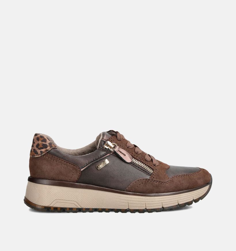Jana Bruine Sneakers met Veter en Rits voor dames (360422) - geschikt voor steunzolen