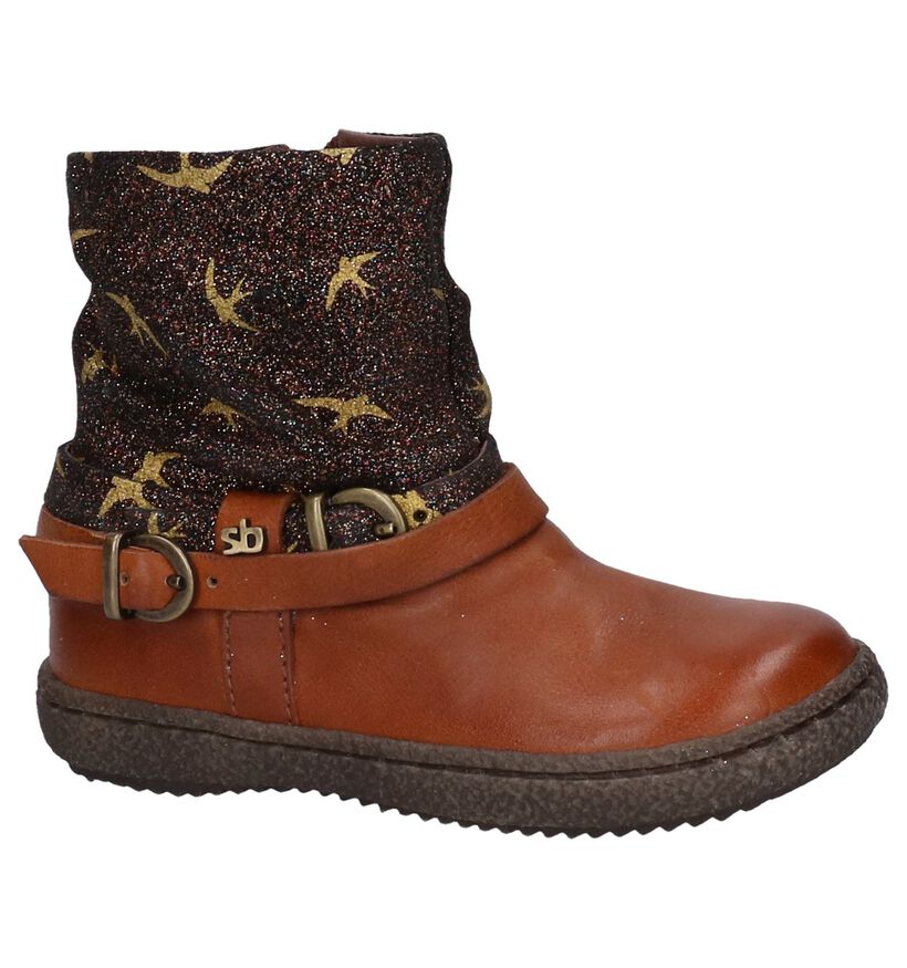 STONES and BONES Bottes basses en Cognac en cuir (255523)