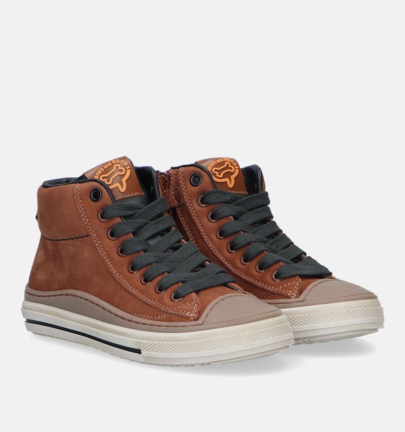 STONES and BONES Ledot Cognac Bottines voor jongens (332170) - geschikt voor steunzolen