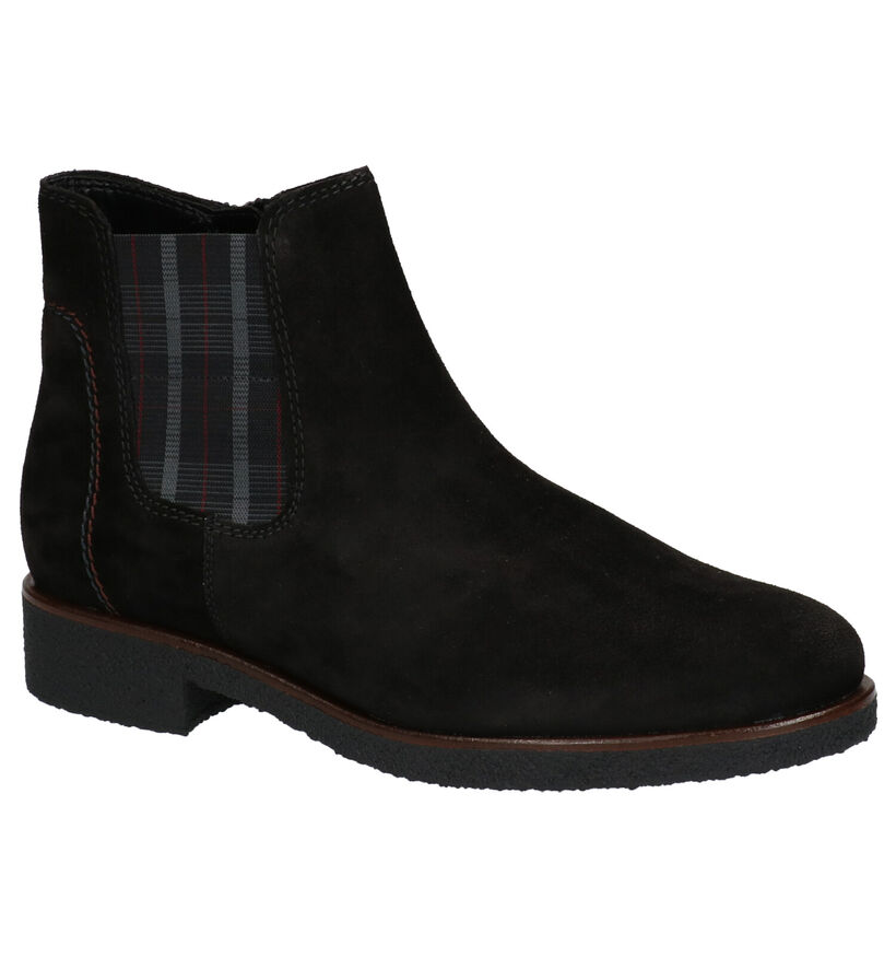 Gabor Zwarte Chelsea Boots in daim (260134)