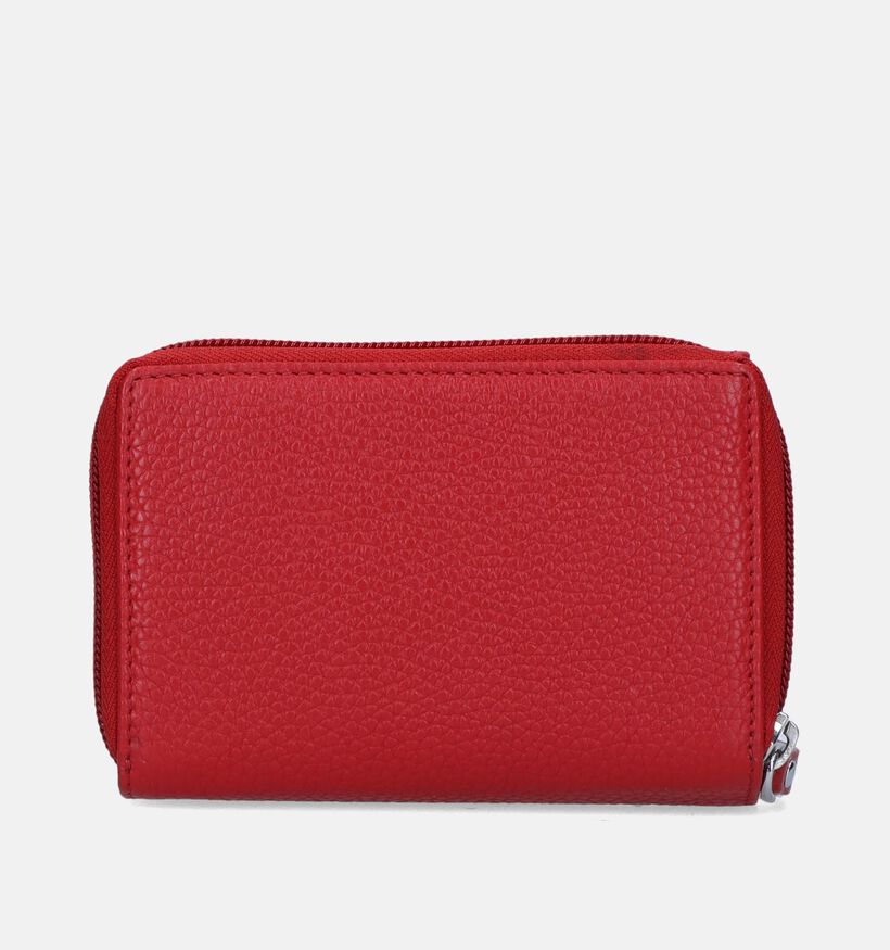 Euro-Leather Porte-monnaie zippé en Rouge pour femmes (353538)