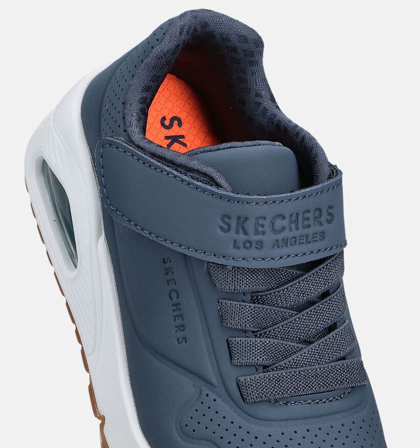 Skechers Uno Air Blitz Baskets basses en Bleu fonc&eacute; pour gar&ccedil;ons, filles (375672)