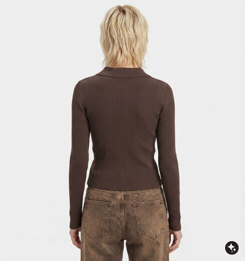 Vero Moda Siljerib Donkerbruine Blouse met Lange Mouwen voor dames (377580)