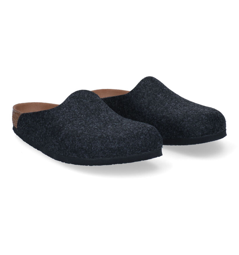 Birkenstock Amsterdam Grijze Pantoffels in stof (294814)