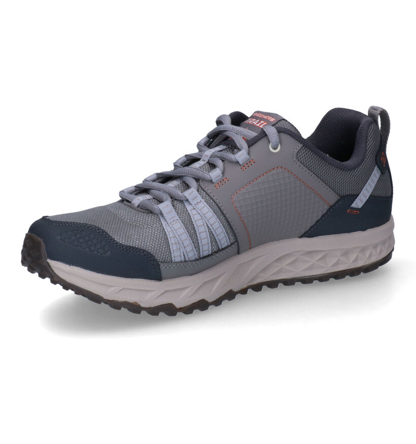 Skechers Escape Plan Grijze Wandelschoenen in stof (306015)