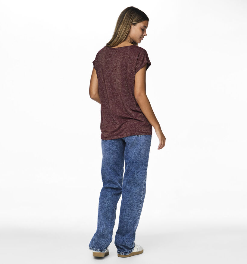 Pieces Bordeaux T-shirt voor dames (361145)