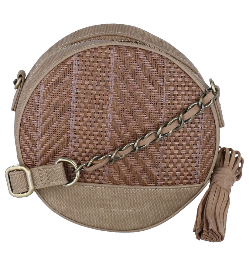 Woomen Dahlia Vegan Taupe Crossbody Tas in kunstleer (290421)