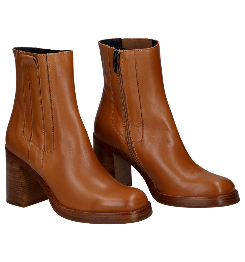 Zinda Bottines à talons en Camel pour femmes (298902)