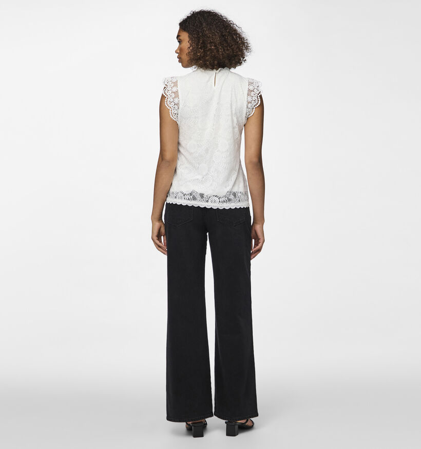 Pieces Olline Lace Witte Blouse zonder mouwen voor dames (367067)