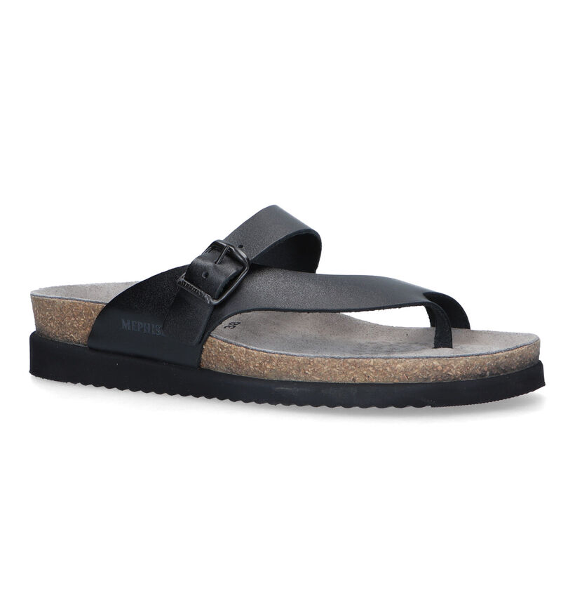 Mephisto Helen Zwarte Teenslippers in leer (323478)