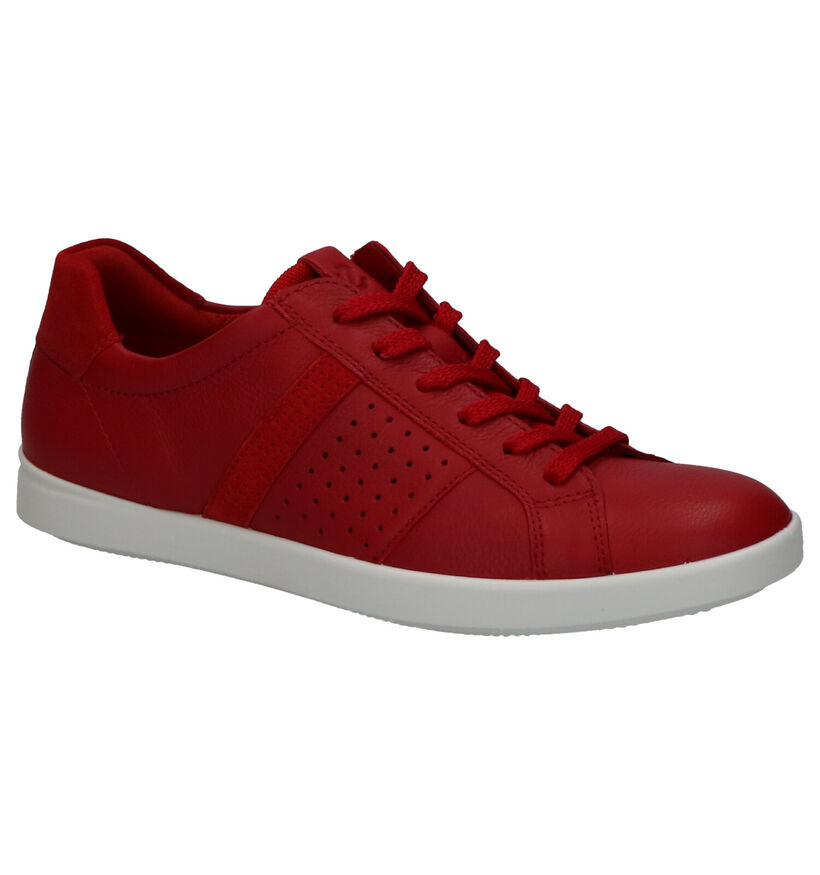 Ecco Leisure Rode Sneakers in leer (275317)