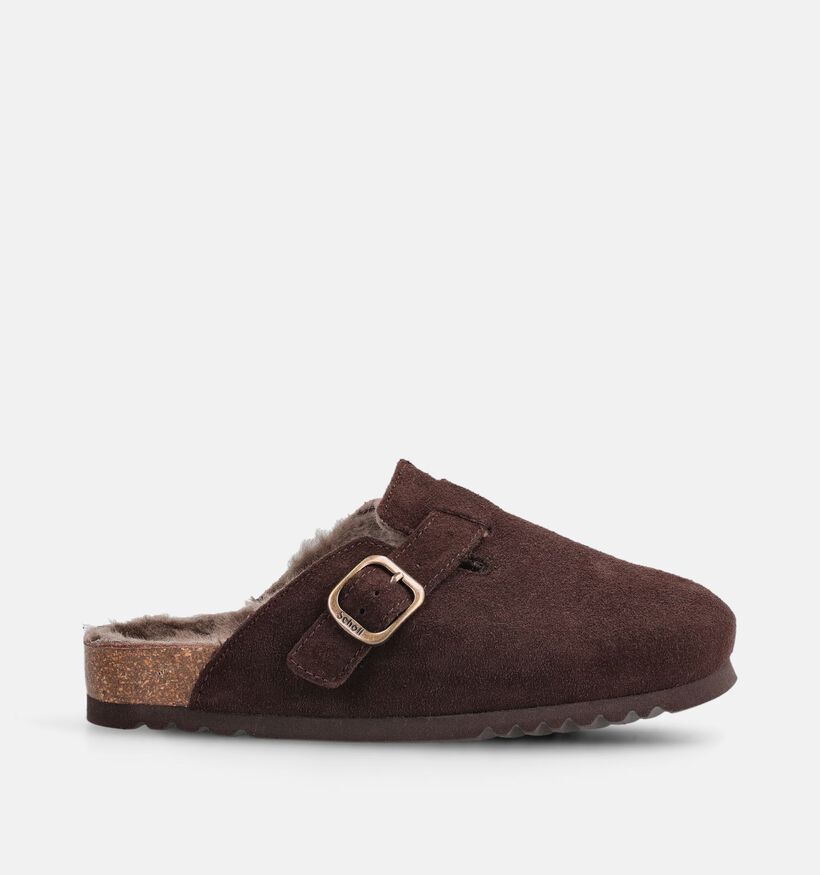Scholl Fae New Donkerbruine Slippers voor dames (381001)