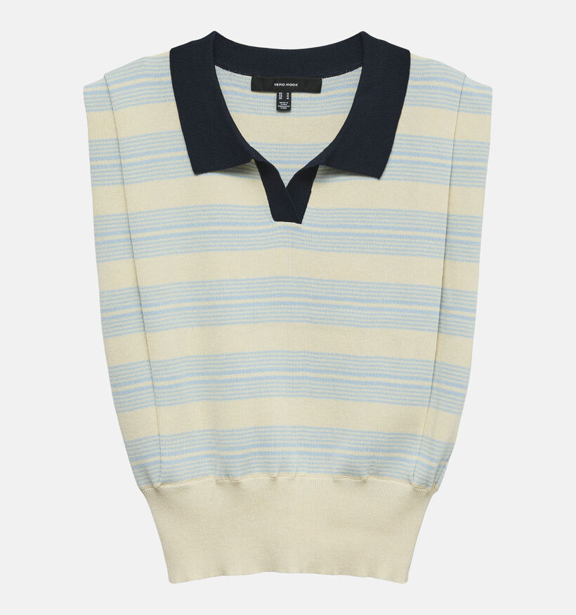Vero Moda Music Blauwe/Beige Top voor dames (378420)