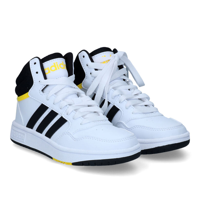 adidas Hoops Mid 3.0 Witte Hoge Sneakers voor jongens (311334) - geschikt voor steunzolen