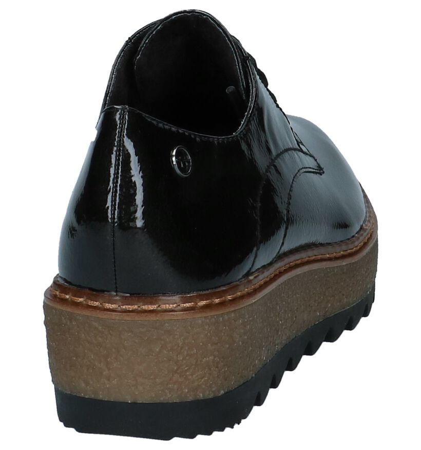 Tamaris Chaussures à lacets en Noir en cuir verni (222168)