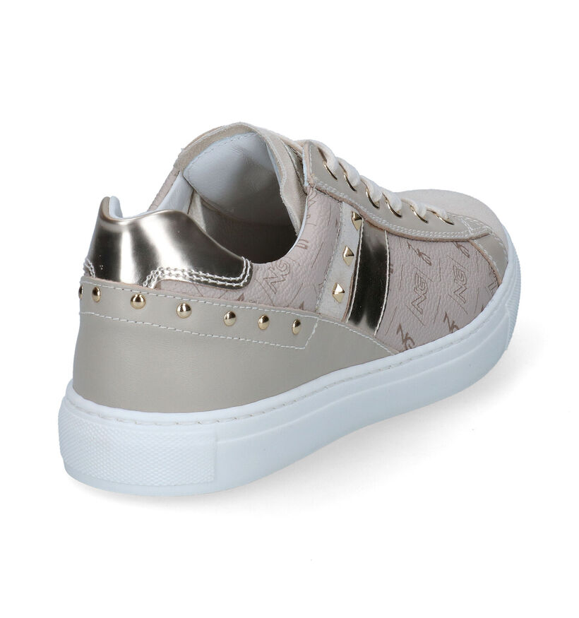 NeroGiardini Beige Veterschoenen voor dames (307503) - geschikt voor steunzolen