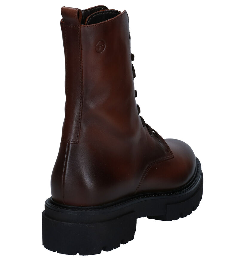 Tamaris Boots à lacets en Noir en cuir (290908)