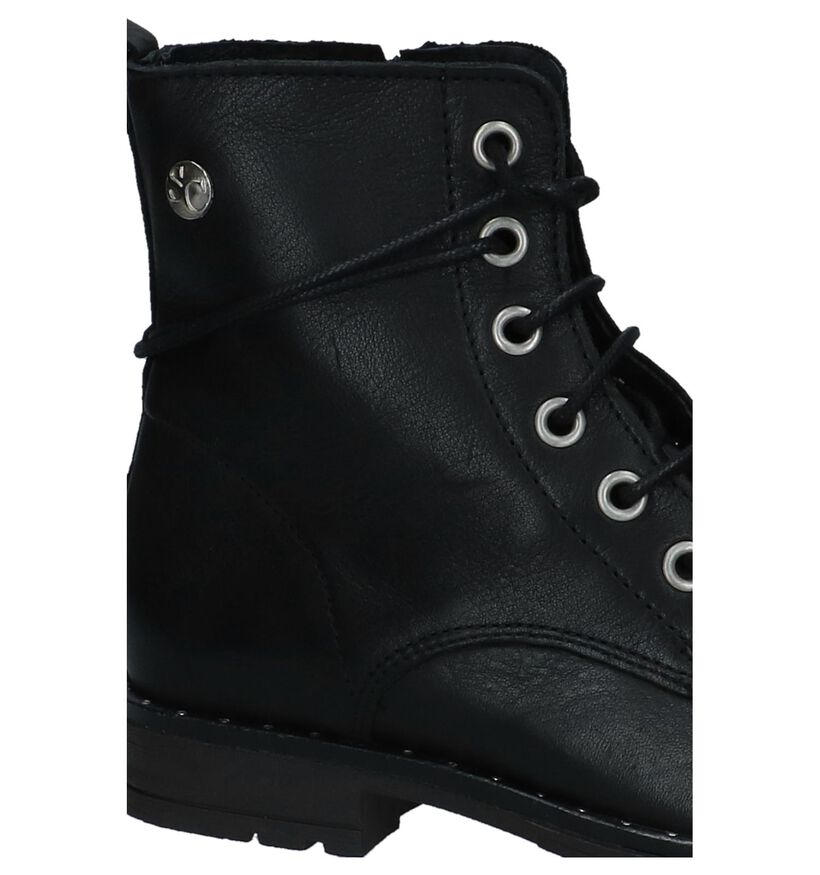 Zwarte Boots met Rits/Veter Scapa in leer (235881)