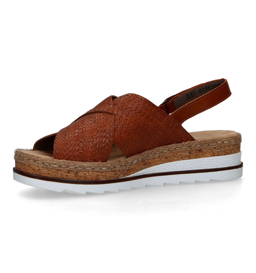 Rieker Cognac Sandalen met sleehak voor dames (323574)