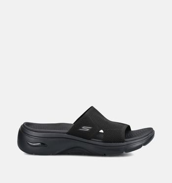 Skechers Arch Fit Slippers Zwart/Bruin