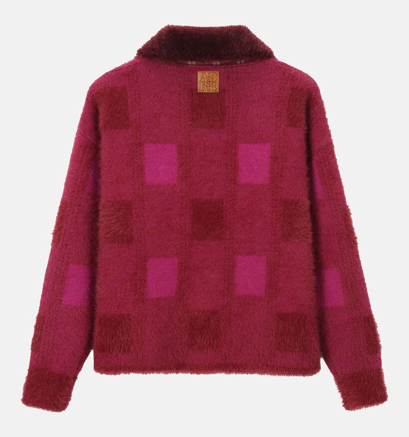 Ador&eacute; Denise Gilet en Bordeaux/Rose pour femmes (384088)