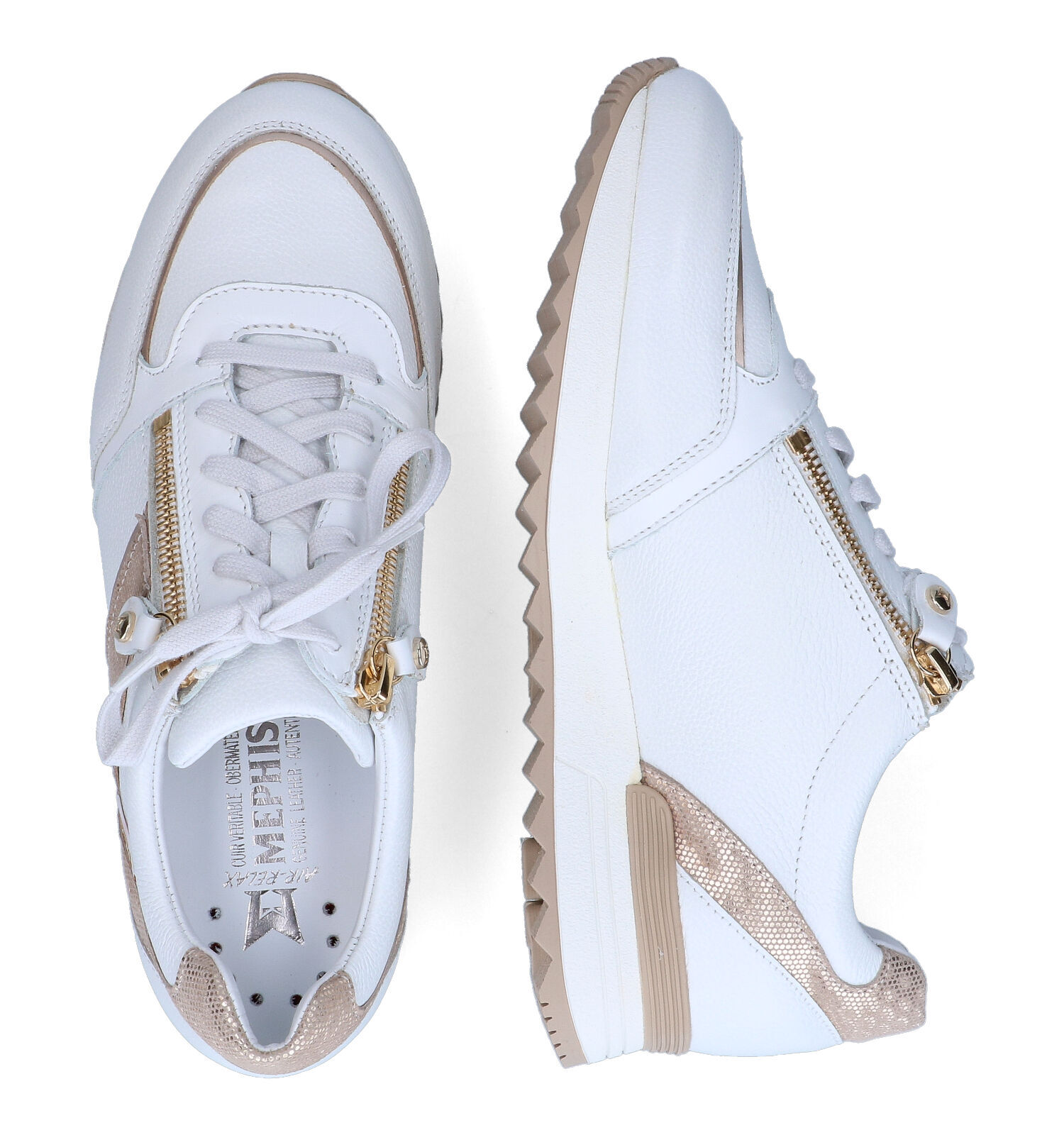 Mephisto Toscana Witte Veterschoenen Dames Sneakers Online op TORFS.BE