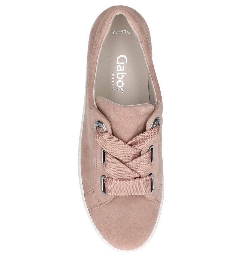 Gabor OptiFit Chaussures à lacets en Rose foncé en daim (245379)